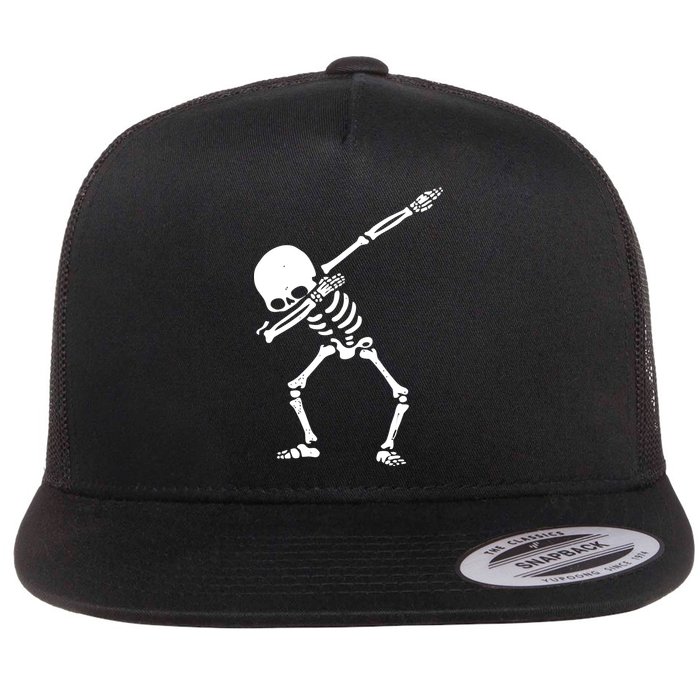 Dabbing Skeleton Dab Flat Bill Trucker Hat