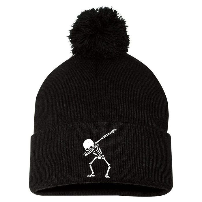 Dabbing Skeleton Dab Pom Pom 12in Knit Beanie