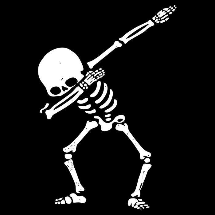 Dabbing Skeleton Dab Pom Pom 12in Knit Beanie
