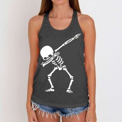 Dabbing Skeleton Dab Women's Knotted Racerback Tank