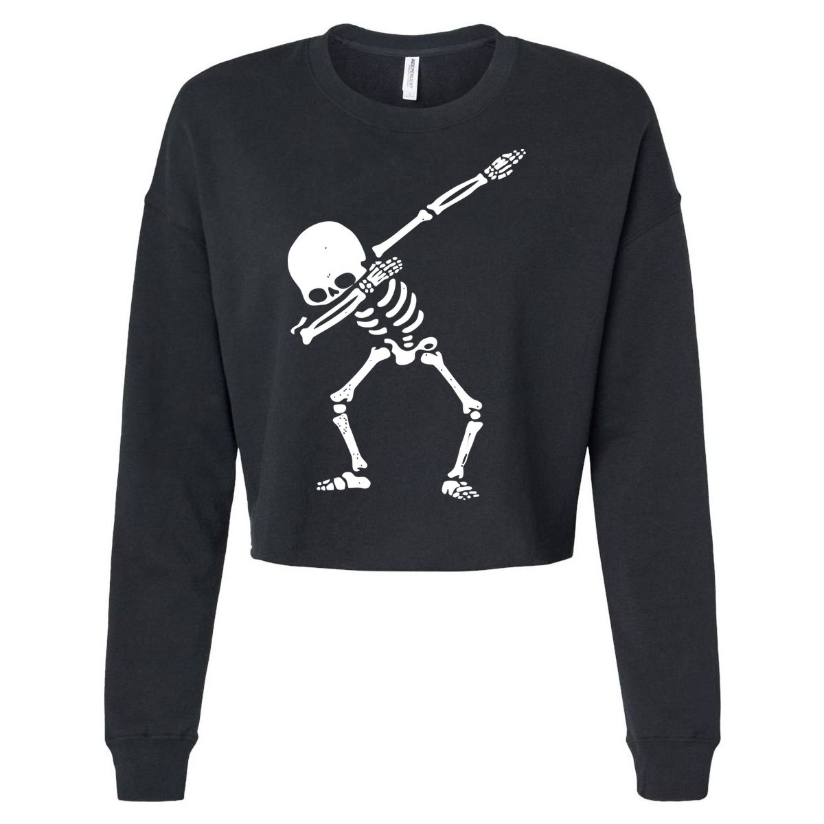 Dabbing Skeleton Dab Cropped Pullover Crew
