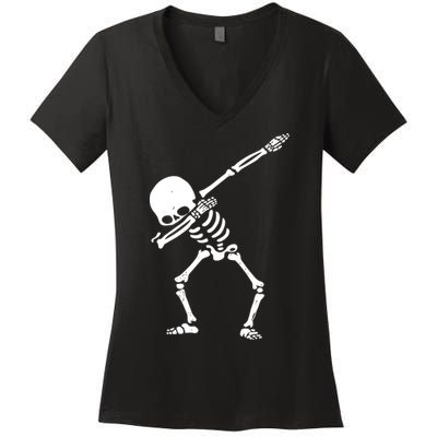 Dabbing Skeleton Dab Women's V-Neck T-Shirt