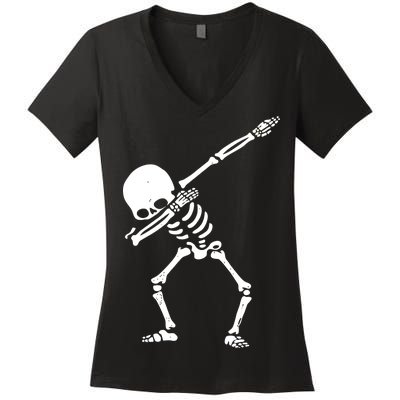 Dabbing Skeleton Dab Women's V-Neck T-Shirt