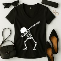 Dabbing Skeleton Dab Women's V-Neck T-Shirt