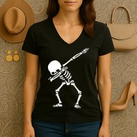 Dabbing Skeleton Dab Women's V-Neck T-Shirt