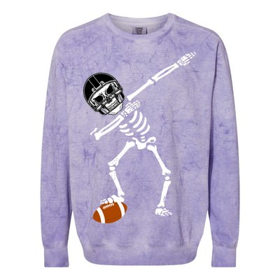 Dabbing Skeleton Football Dab Touchdown TD Colorblast Crewneck Sweatshirt