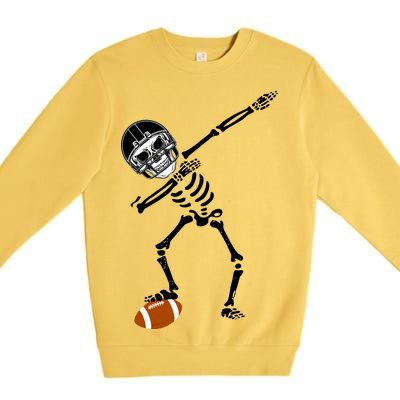 Dabbing Skeleton Football Dab Touchdown TD Premium Crewneck Sweatshirt