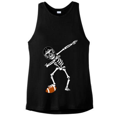 Dabbing Skeleton Football Dab Touchdown TD Ladies PosiCharge Tri-Blend Wicking Tank