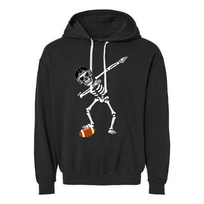 Dabbing Skeleton Football Dab Touchdown TD Garment-Dyed Fleece Hoodie