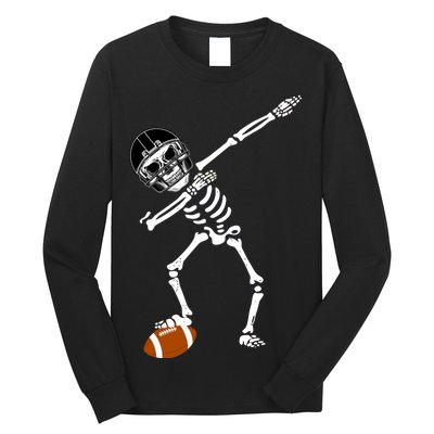 Dabbing Skeleton Football Dab Touchdown TD Long Sleeve Shirt