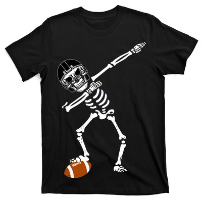 Dabbing Skeleton Football Dab Touchdown TD T-Shirt