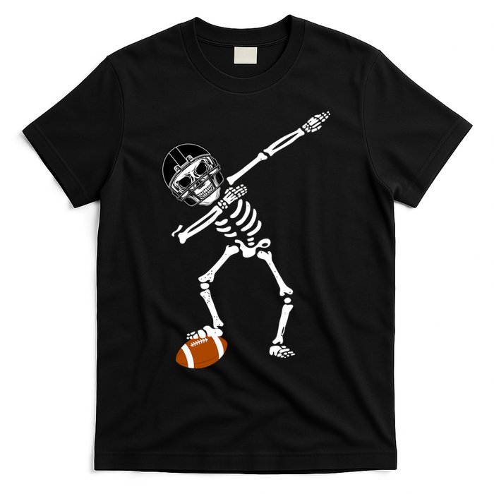Dabbing Skeleton Football Dab Touchdown TD T-Shirt