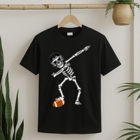 Dabbing Skeleton Football Dab Touchdown TD T-Shirt