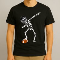 Dabbing Skeleton Football Dab Touchdown TD T-Shirt