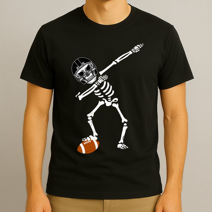 Dabbing Skeleton Football Dab Touchdown TD T-Shirt