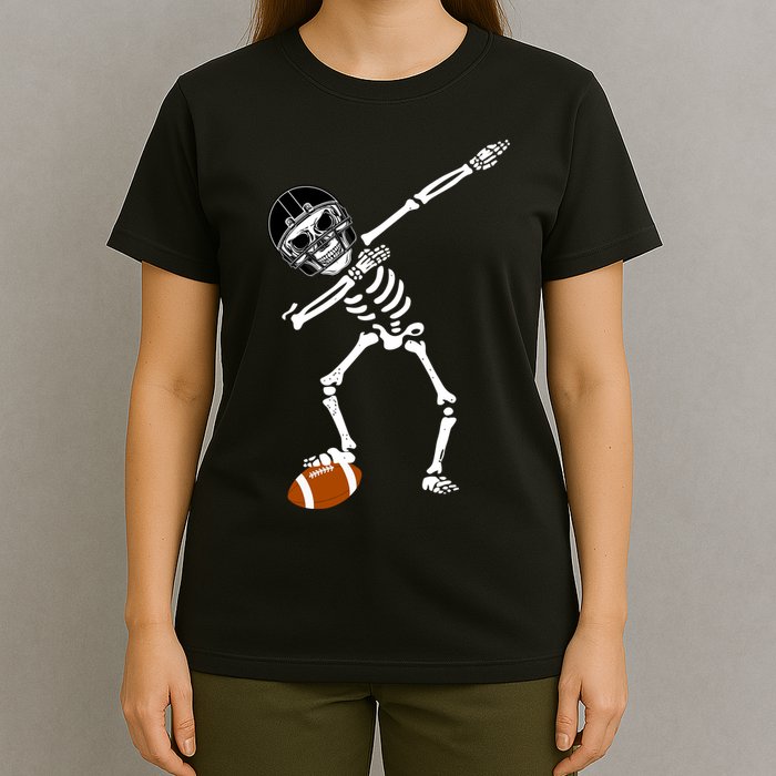 Dabbing Skeleton Football Dab Touchdown TD T-Shirt