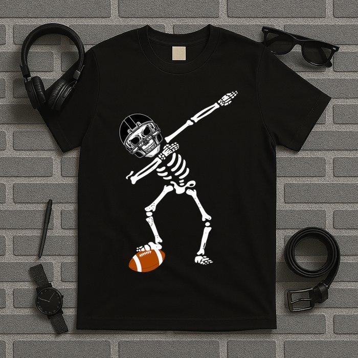 Dabbing Skeleton Football Dab Touchdown TD T-Shirt