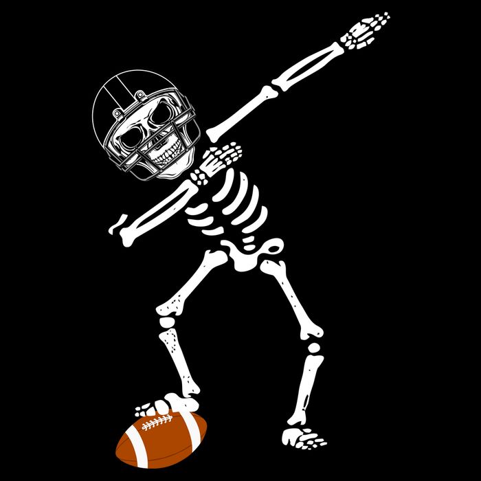 Dabbing Skeleton Football Dab Touchdown TD T-Shirt