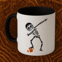 Dabbing Skeleton Football Dab Touchdown TD Mug