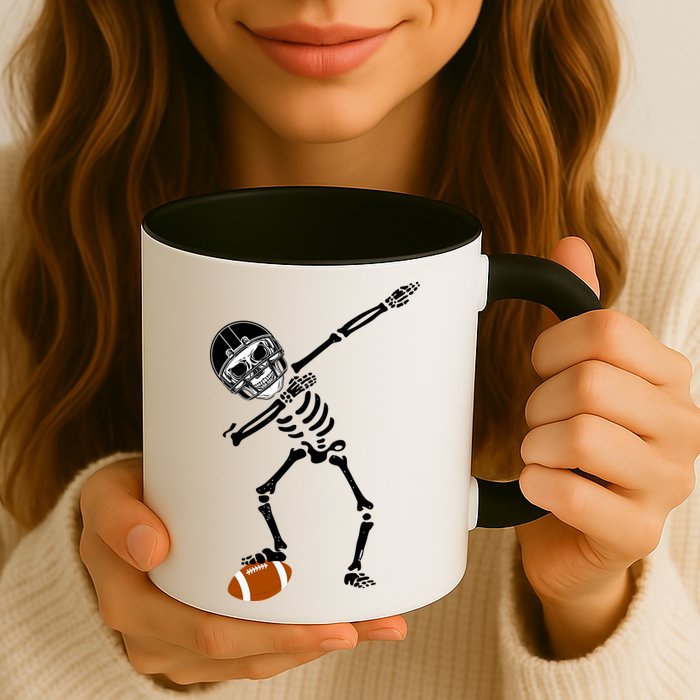 Dabbing Skeleton Football Dab Touchdown TD Mug