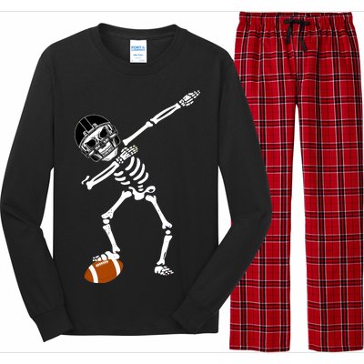 Dabbing Skeleton Football Dab Touchdown TD Long Sleeve Pajama Set