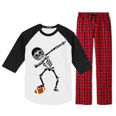 Dabbing Skeleton Football Dab Touchdown TD Raglan Sleeve Pajama Set