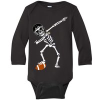 Dabbing Skeleton Football Dab Touchdown TD Baby Long Sleeve Bodysuit