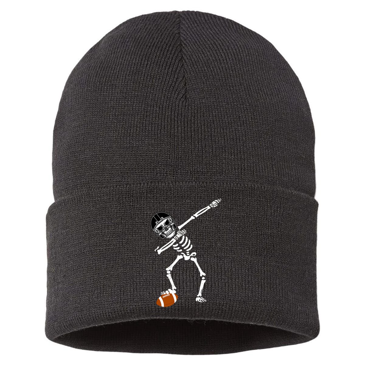 Dabbing Skeleton Football Dab Touchdown TD Sustainable Knit Beanie