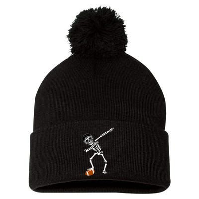 Dabbing Skeleton Football Dab Touchdown TD Pom Pom 12in Knit Beanie