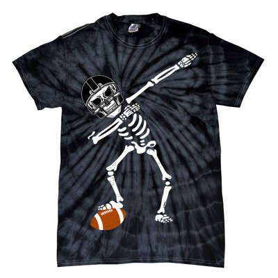 Dabbing Skeleton Football Dab Touchdown TD Tie-Dye T-Shirt