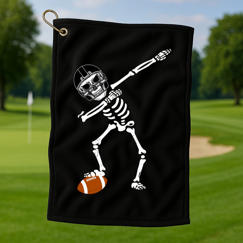 Dabbing Skeleton Football Dab Touchdown TD Golf Towel