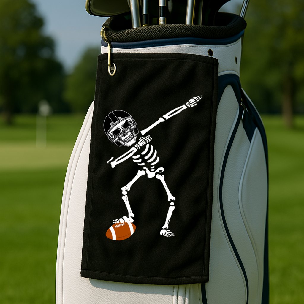 Dabbing Skeleton Football Dab Touchdown TD Golf Towel