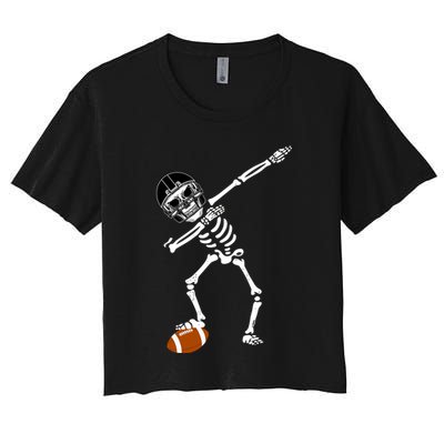 Dabbing Skeleton Football Dab Touchdown TD Crop Top