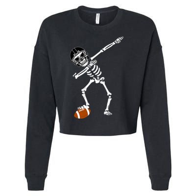Dabbing Skeleton Football Dab Touchdown TD Cropped Pullover Crew