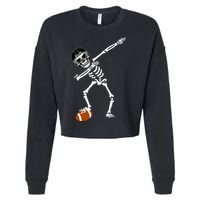 Dabbing Skeleton Football Dab Touchdown TD Cropped Pullover Crew