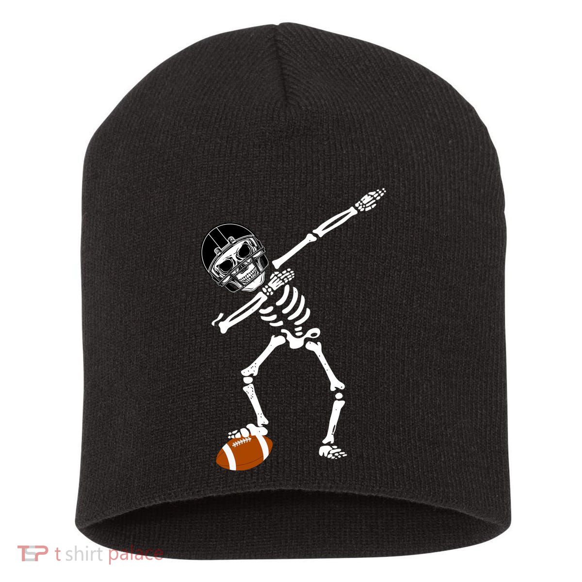 Dabbing Skeleton Football Dab Touchdown TD Short Acrylic Beanie
