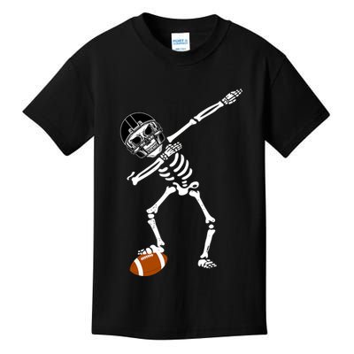 Dabbing Skeleton Football Dab Touchdown TD Kids T-Shirt