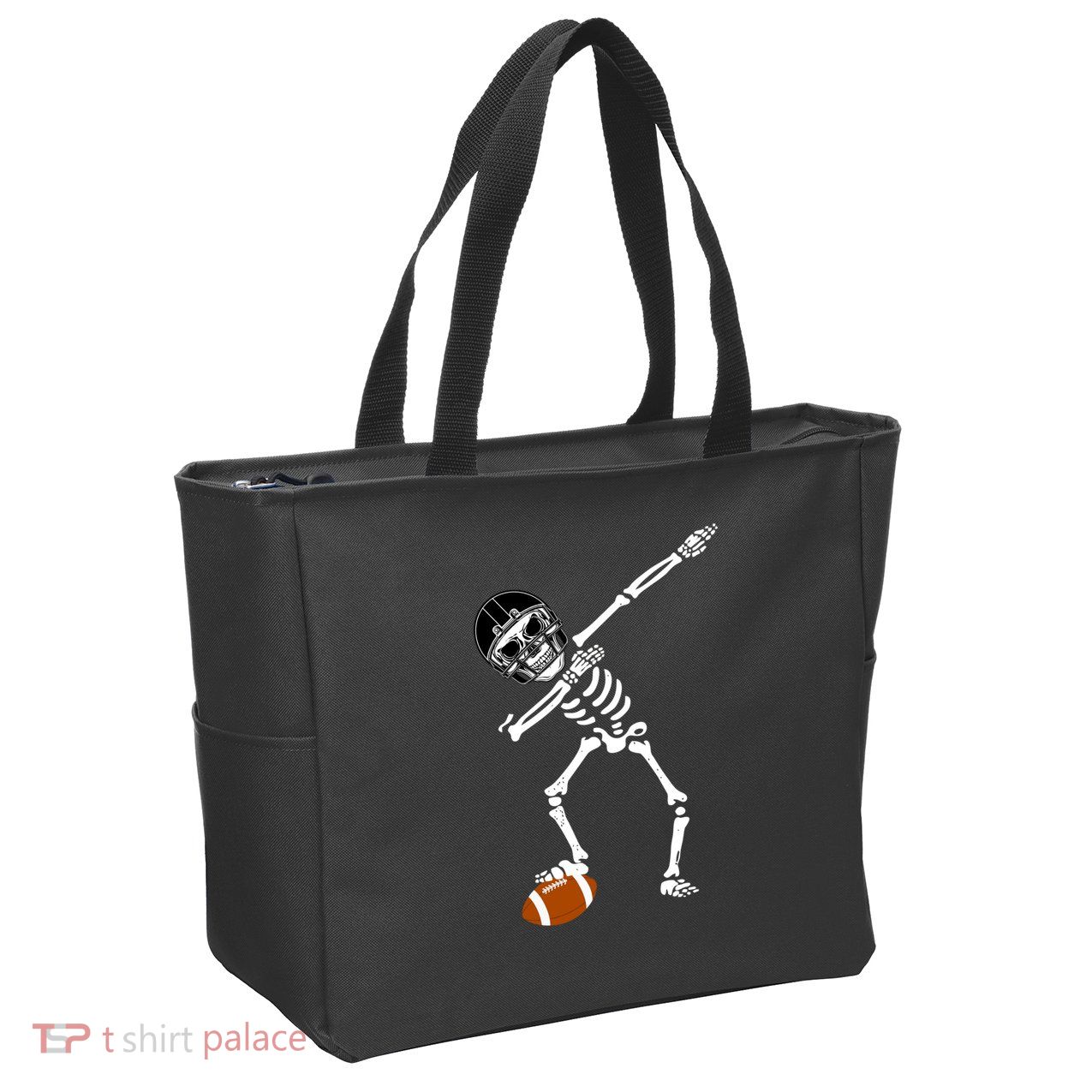 Dabbing Skeleton Football Dab Touchdown TD Zip Tote Bag