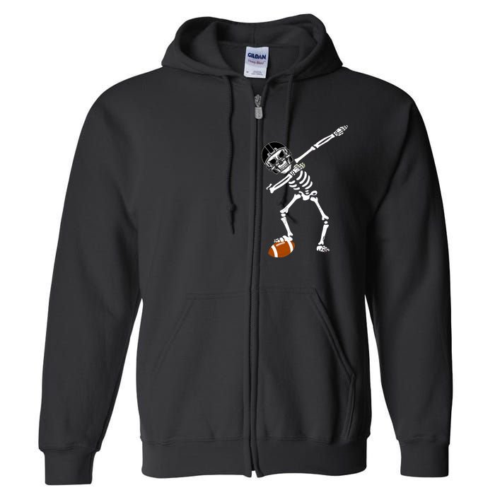 Dabbing Skeleton Football Dab Touchdown TD Full Zip Hoodie