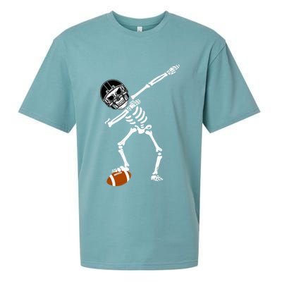 Dabbing Skeleton Football Dab Touchdown TD Sueded Cloud Jersey T-Shirt