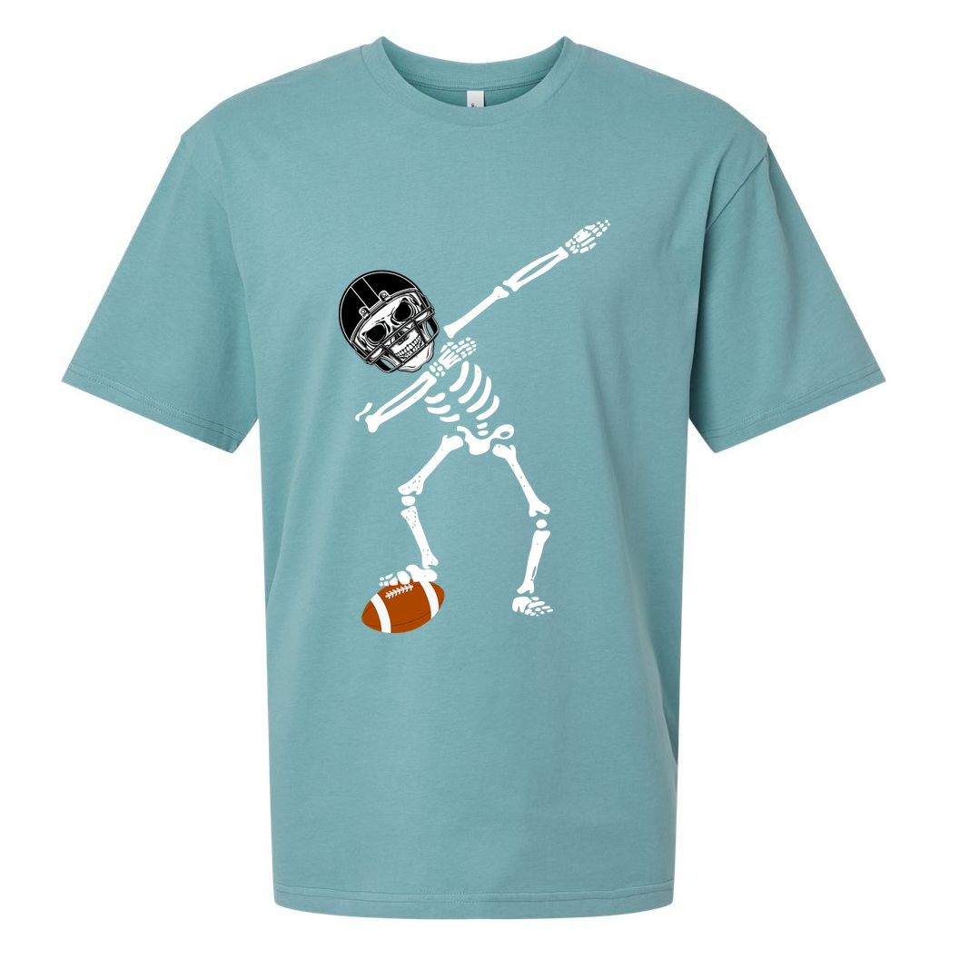 Dabbing Skeleton Football Dab Touchdown TD Sueded Cloud Jersey T-Shirt