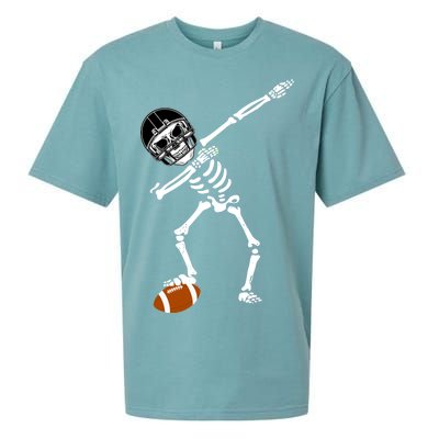 Dabbing Skeleton Football Dab Touchdown TD Sueded Cloud Jersey T-Shirt