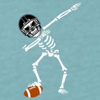Dabbing Skeleton Football Dab Touchdown TD Sueded Cloud Jersey T-Shirt