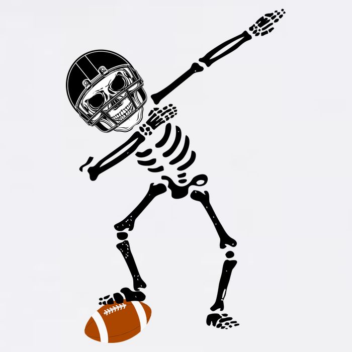 Dabbing Skeleton Football Dab Touchdown TD Garment-Dyed Sweatshirt