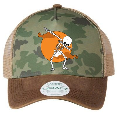 Dabbing Skeleton Halloween Moon Legacy Tie Dye Trucker Hat