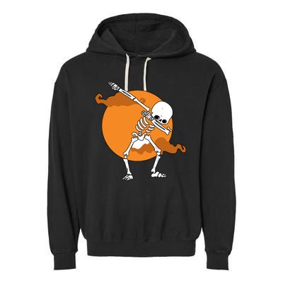 Dabbing Skeleton Halloween Moon Garment-Dyed Fleece Hoodie