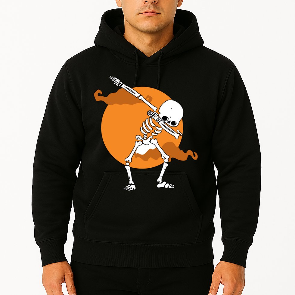Dabbing Skeleton Halloween Moon Hoodie