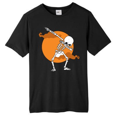 Dabbing Skeleton Halloween Moon Tall Fusion ChromaSoft Performance T-Shirt