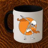 Dabbing Skeleton Halloween Moon Mug
