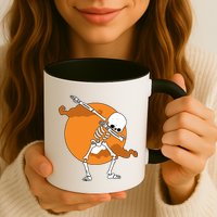 Dabbing Skeleton Halloween Moon Mug